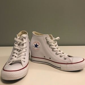 Ladies Converse Leather Wedge Sneakers